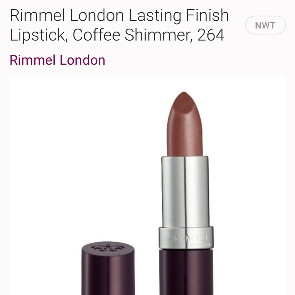 NWT Rimmel Lipstick Coffee Shimmer 264 frosted long lasting Full Size 4 grams